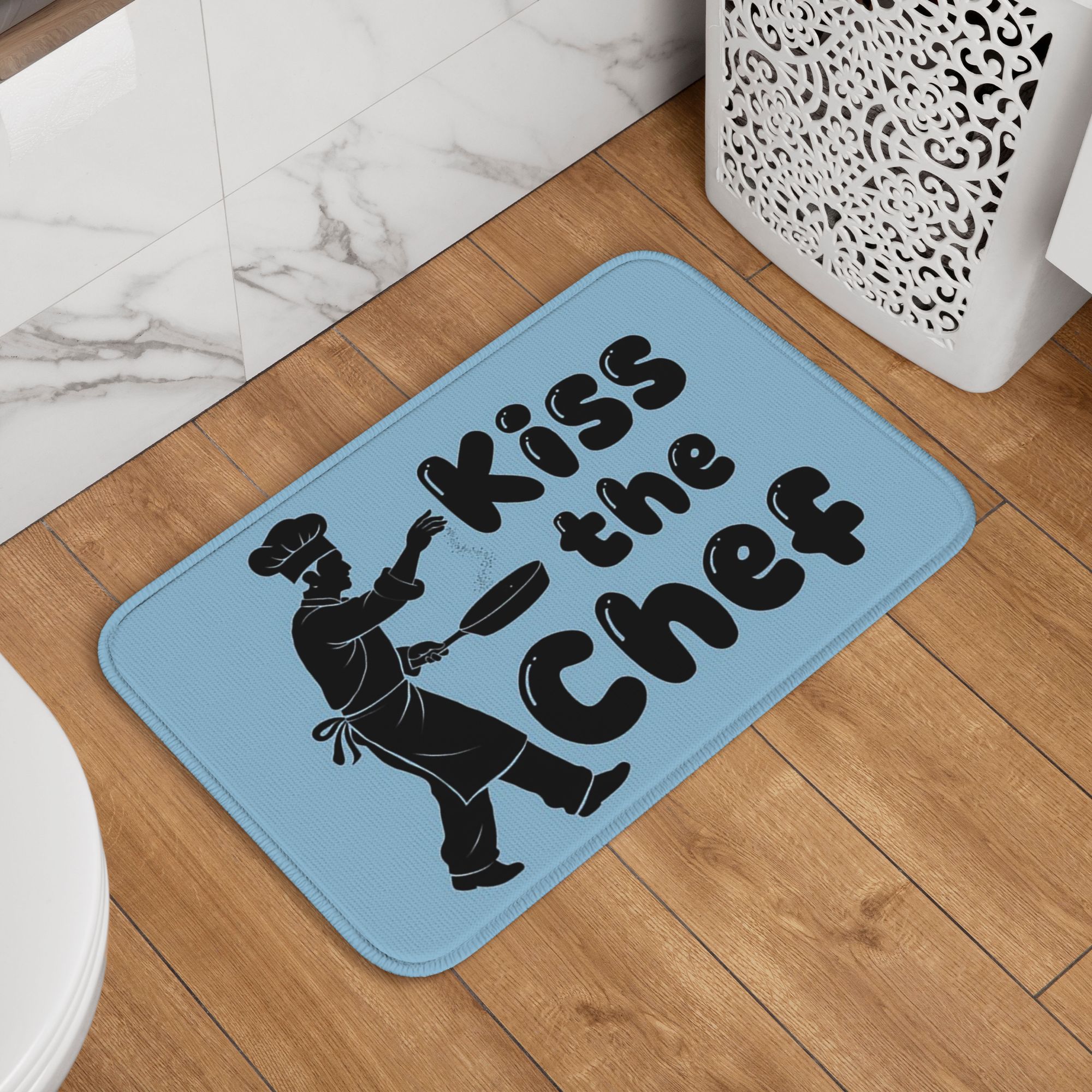 Home Cooking Quotes - Kiss The Chef Cooking Quote Doormat