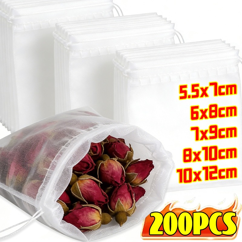 Home Cooking Meals - 200/50Pcs Nylon Tea Bags Small Empty