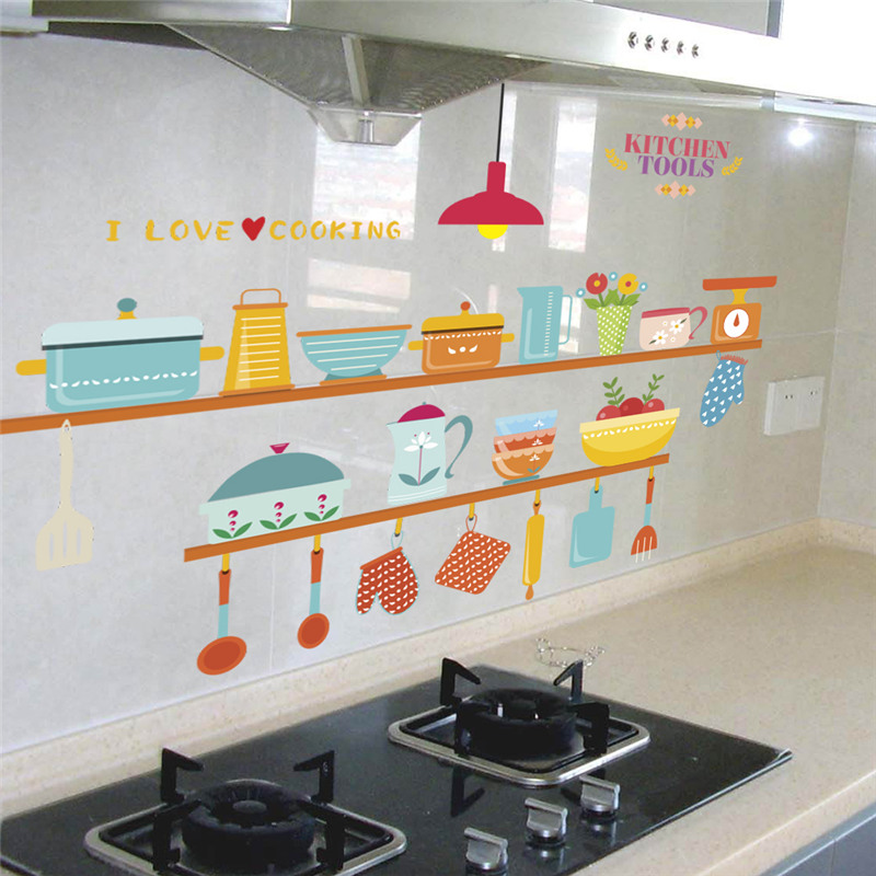Kitchen Tools Pattern Wall Sti - مراجعة Home Cooking Quotes وسعره
