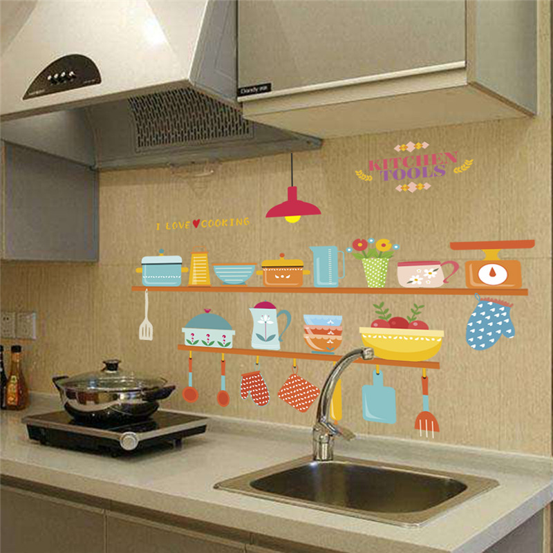 Kitchen Tools Pattern Wall Sti - مراجعة Home Cooking Quotes وسعره