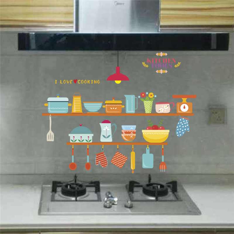 Kitchen Tools Pattern Wall Sti - مراجعة Home Cooking Quotes وسعره