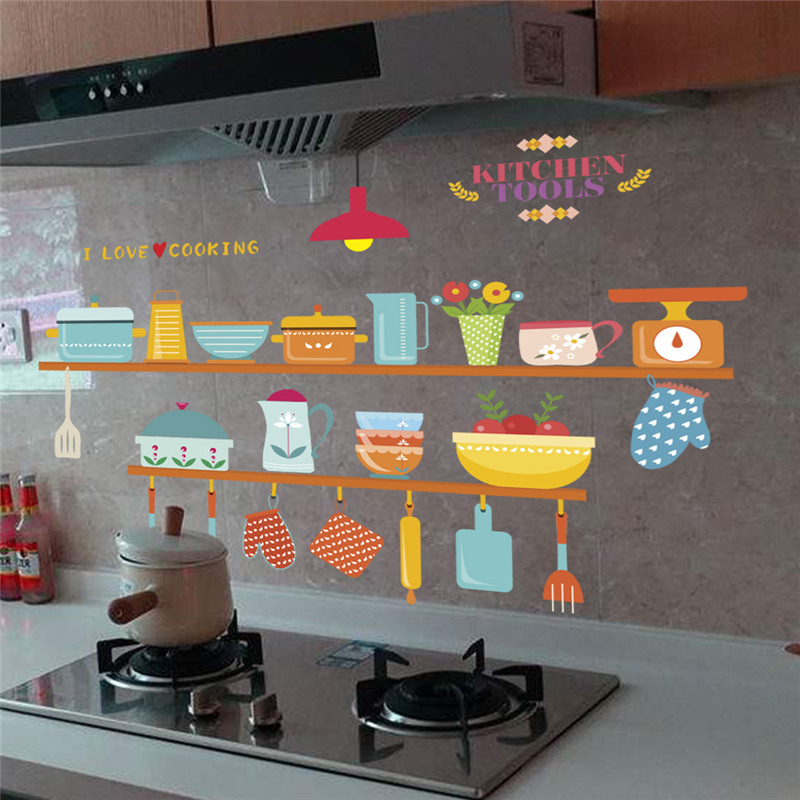 Kitchen Tools Pattern Wall Sti - مراجعة Home Cooking Quotes وسعره