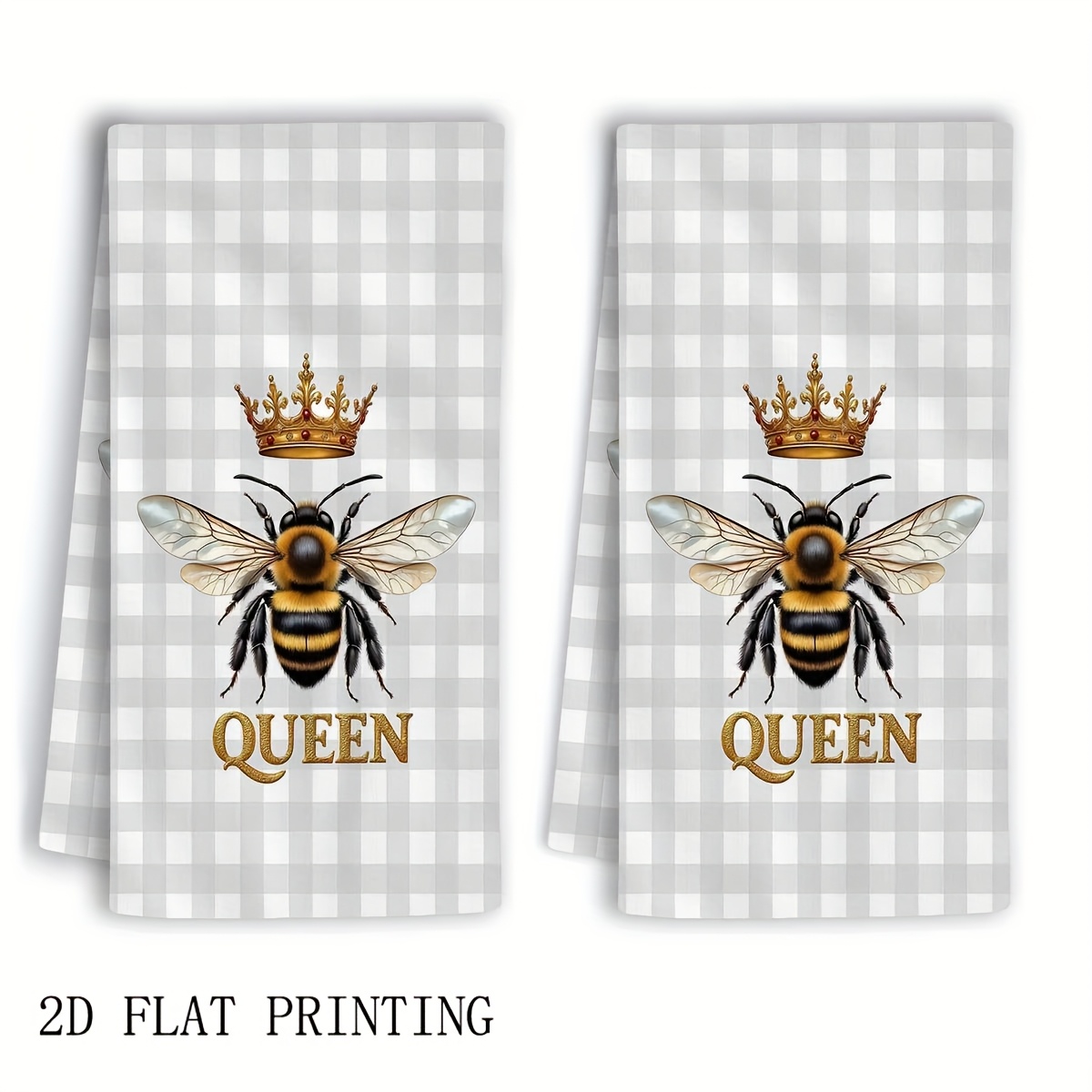 2Pcs, Plaid Queen Bee Garden K - مراجعة Home Cooking Queen وسعره