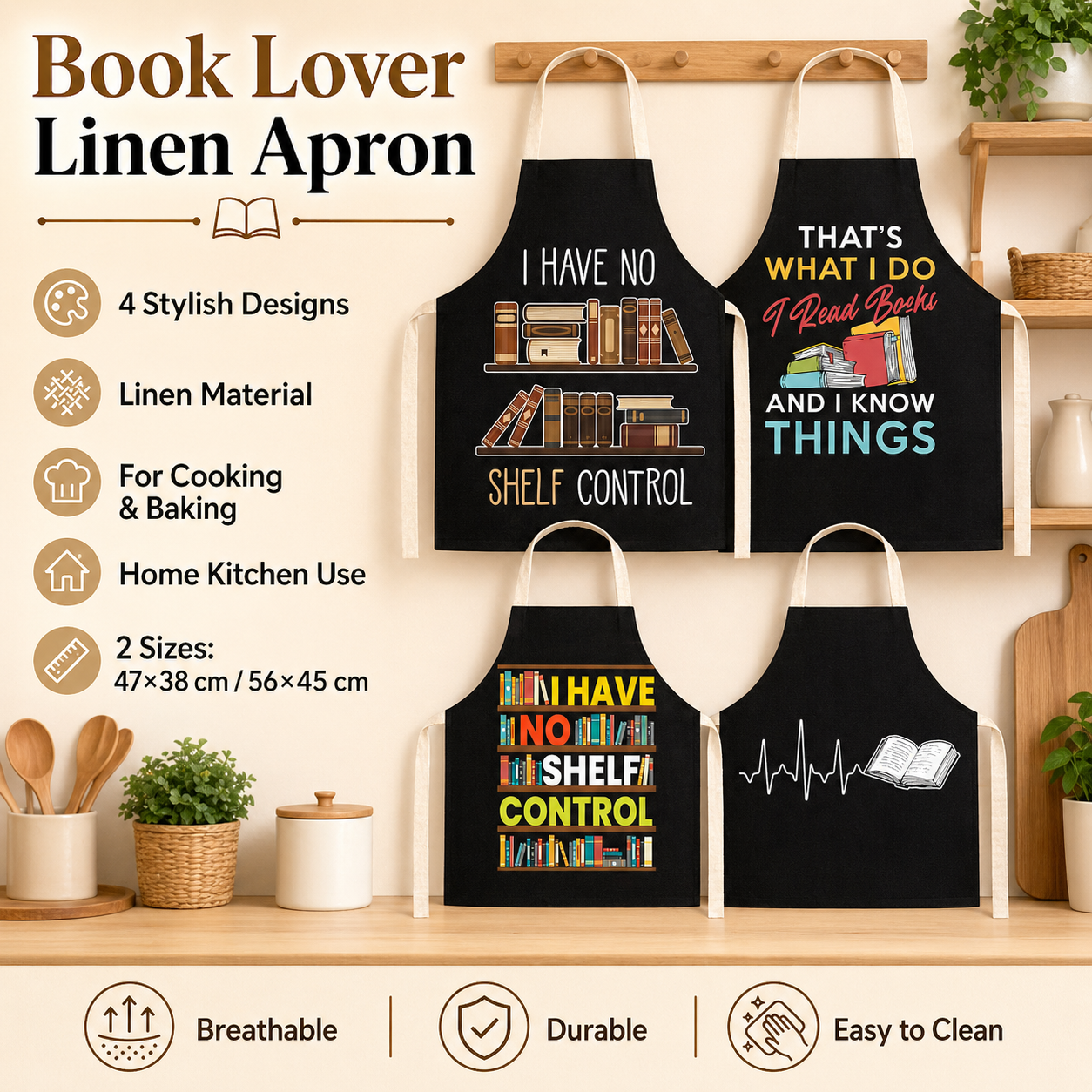Book Lover Funny Quote Linen A - مراجعة Home Cooking Quotes وسعره