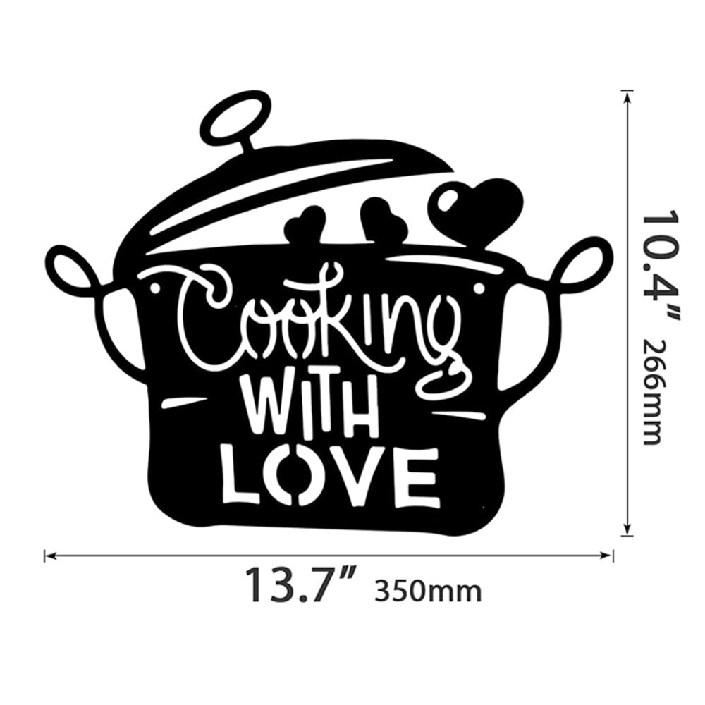 Black Metal Kitchen Pot Sign C - مراجعة Home Cooking Meals وسعره