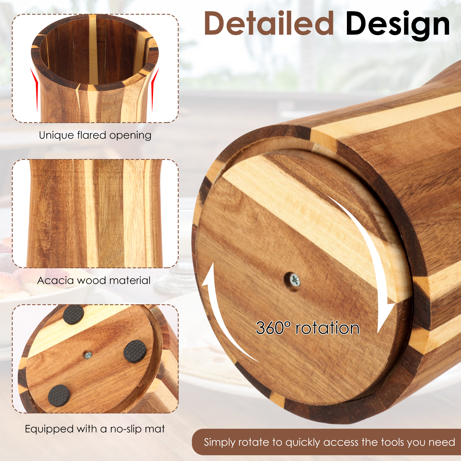 360° Rotating Utensil Holder W - مراجعة Home Cooking Meals وسعره