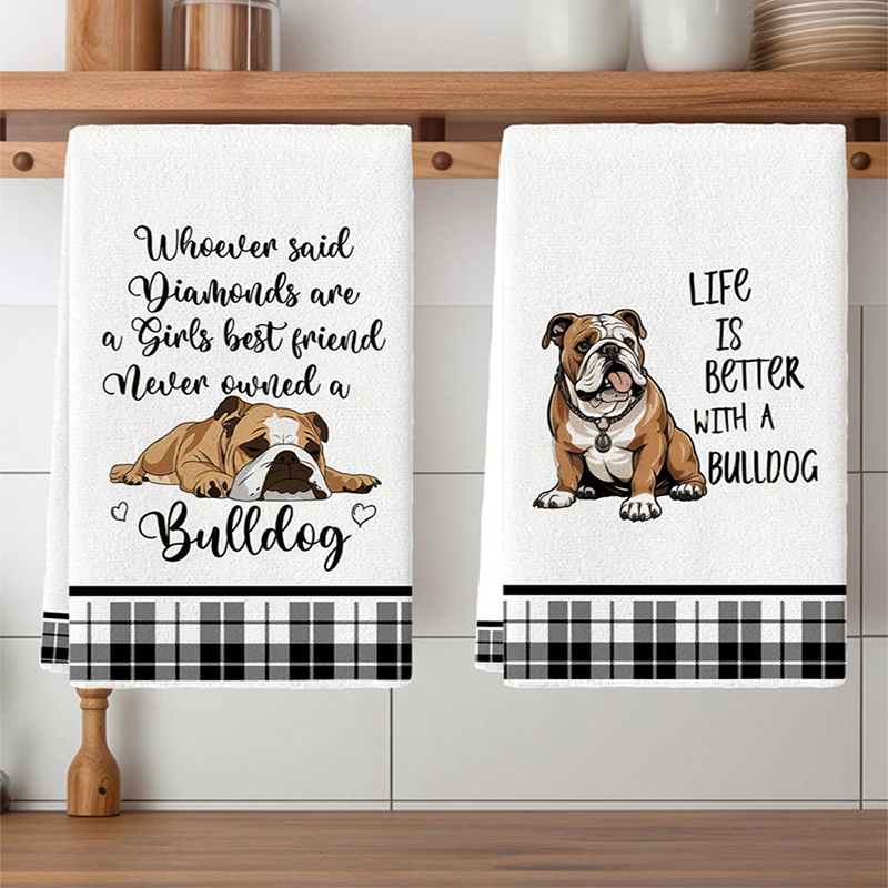 2Pcs, Bulldog Cute Quotes Kitc - مراجعة Home Cooking Quotes وسعره