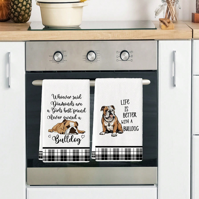 2Pcs, Bulldog Cute Quotes Kitc - مراجعة Home Cooking Quotes وسعره