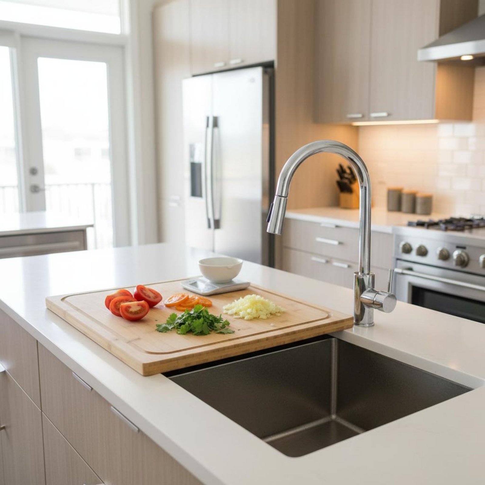 Over the Sink Cutting Board Mu - مراجعة Home Cooking Kitchen وسعره