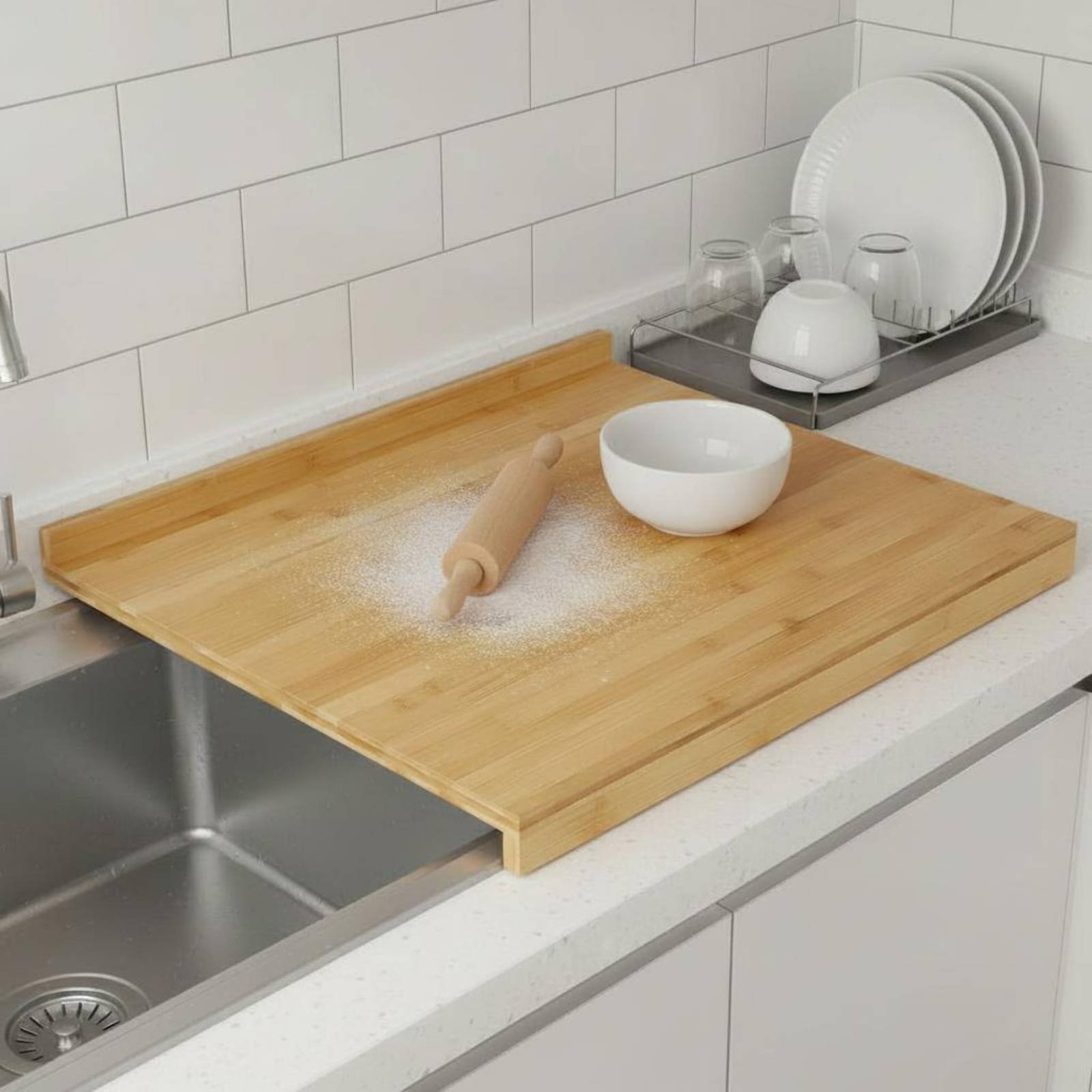 Over the Sink Cutting Board Mu - مراجعة Home Cooking Kitchen وسعره