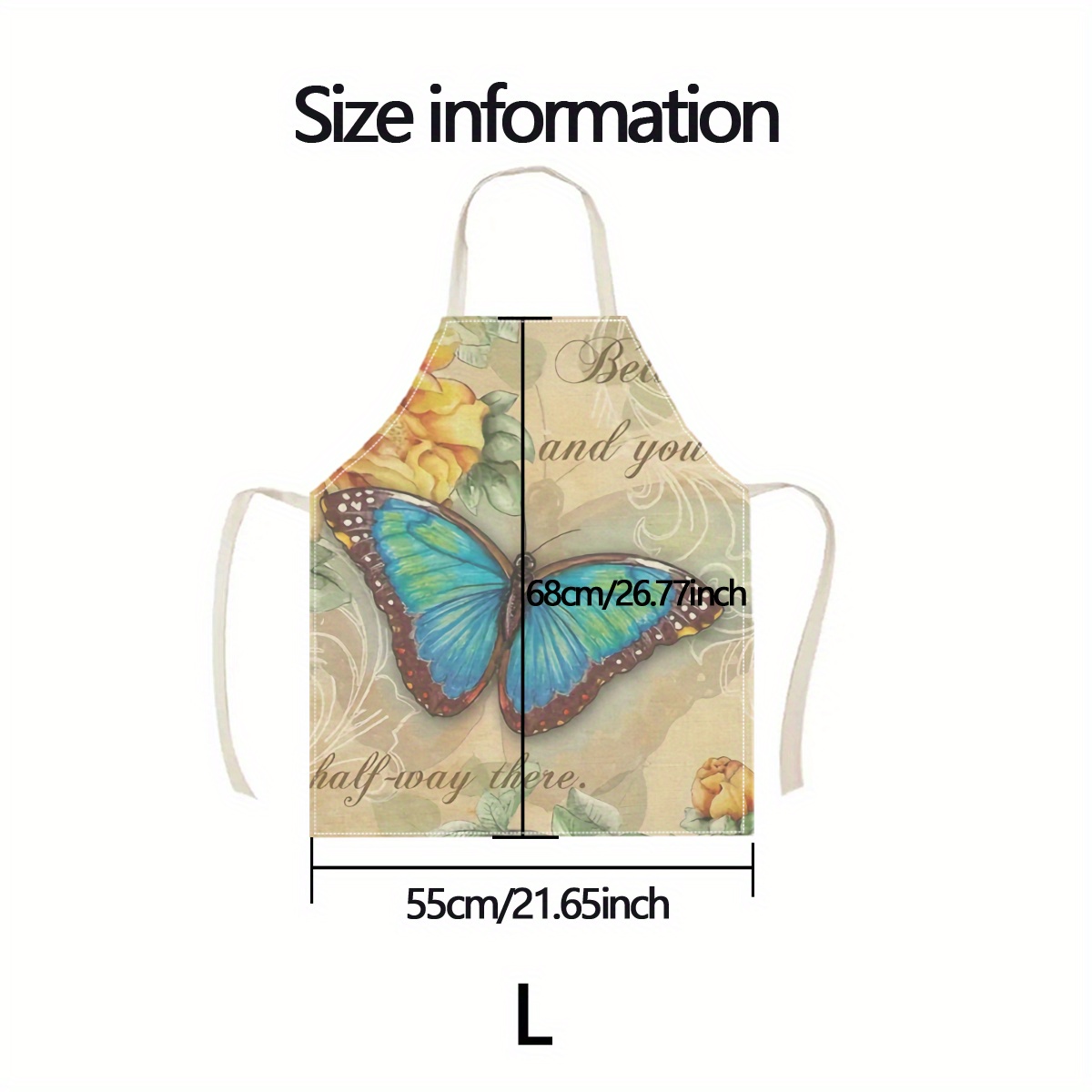 1pc Butterfly Flower Art Apron - مراجعة Home Cooking Quotes وسعره
