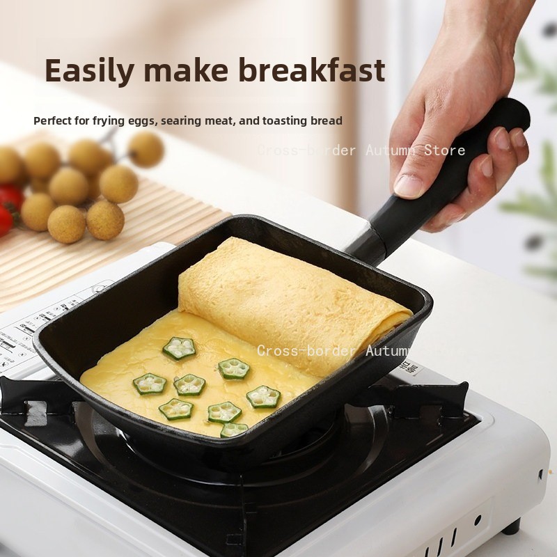 Uncoated Cast Iron Square Fryi - مراجعة Home Cooking Egg Roll وسعره