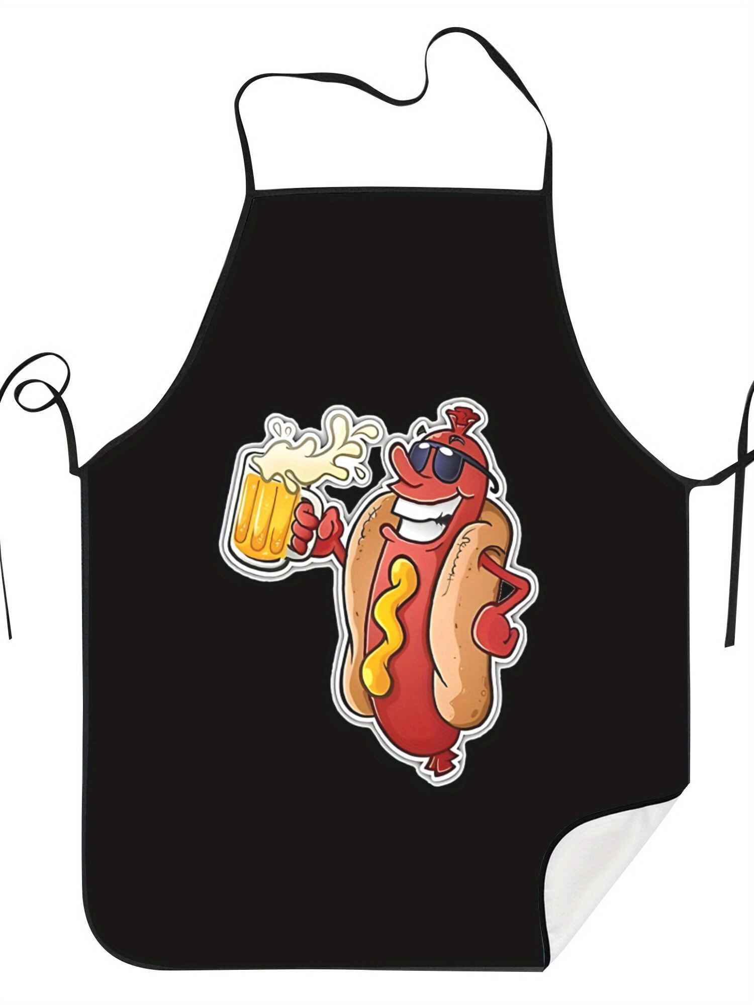 Hot Dog Pattern Print Apron, F - مراجعة Home Cooking Dog Food وسعره
