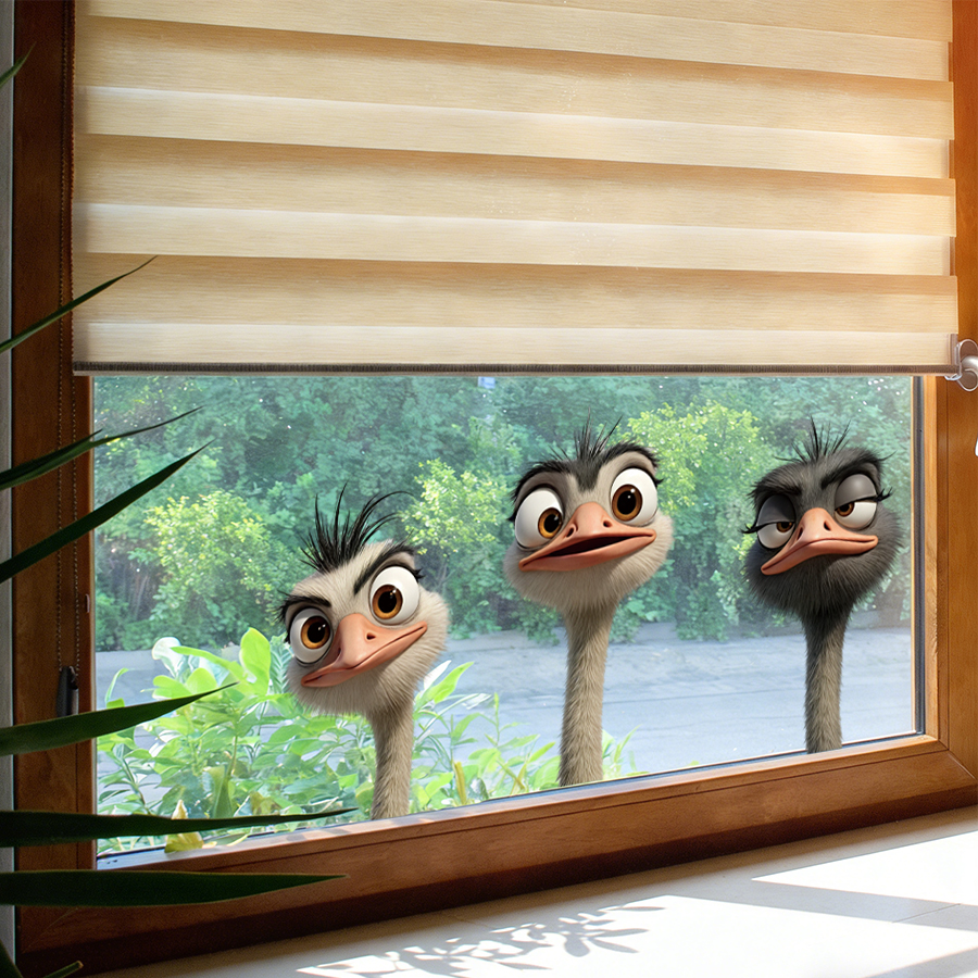 3Pcs Cartoon Ostrich Window De - مراجعة Home Cooking Kitchen وسعره